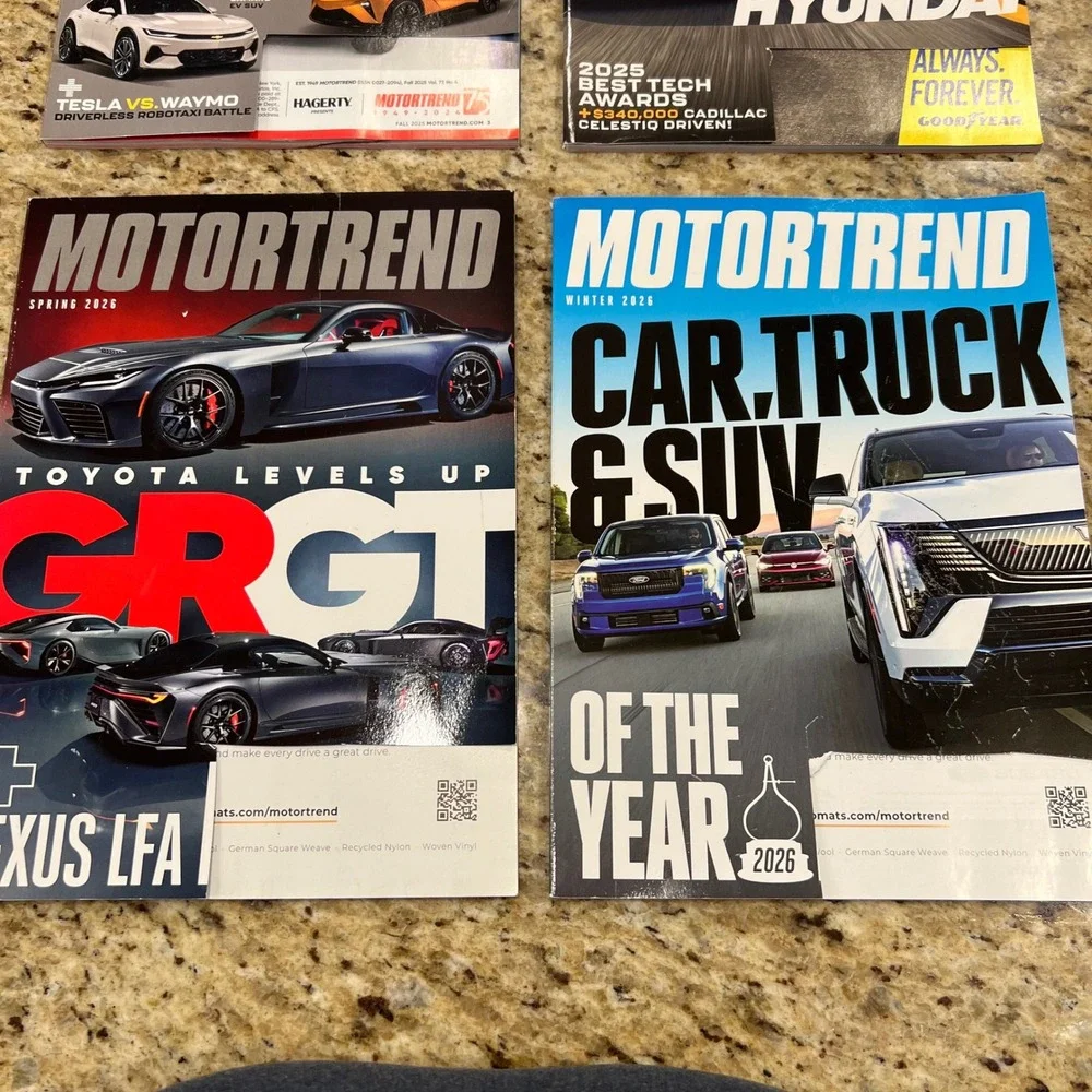 MotorTrend Magazine Lot 4 Issues 2025-2026 Future Cars Corvette Car of the Year